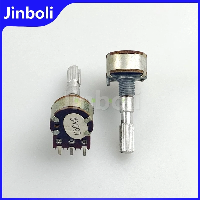 2PCS WHT148 16-type 6Pins Double C50K Handle Length 30mm Fever Amplifier Audio Speaker Volume Potentiometer