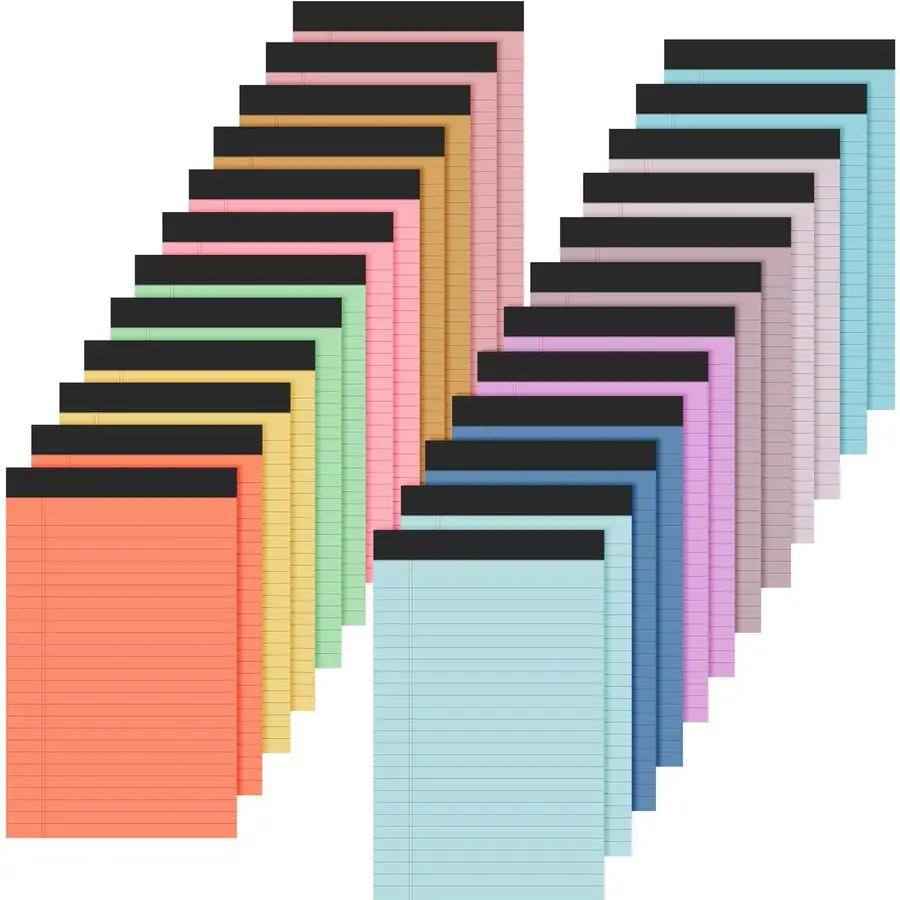 

24 Pcs 5 x 8 Legal Pad Writing Notepads 50 Sheets Small Legal Pad Narrow Ruled Multiple Color Lined Paper for School College Off