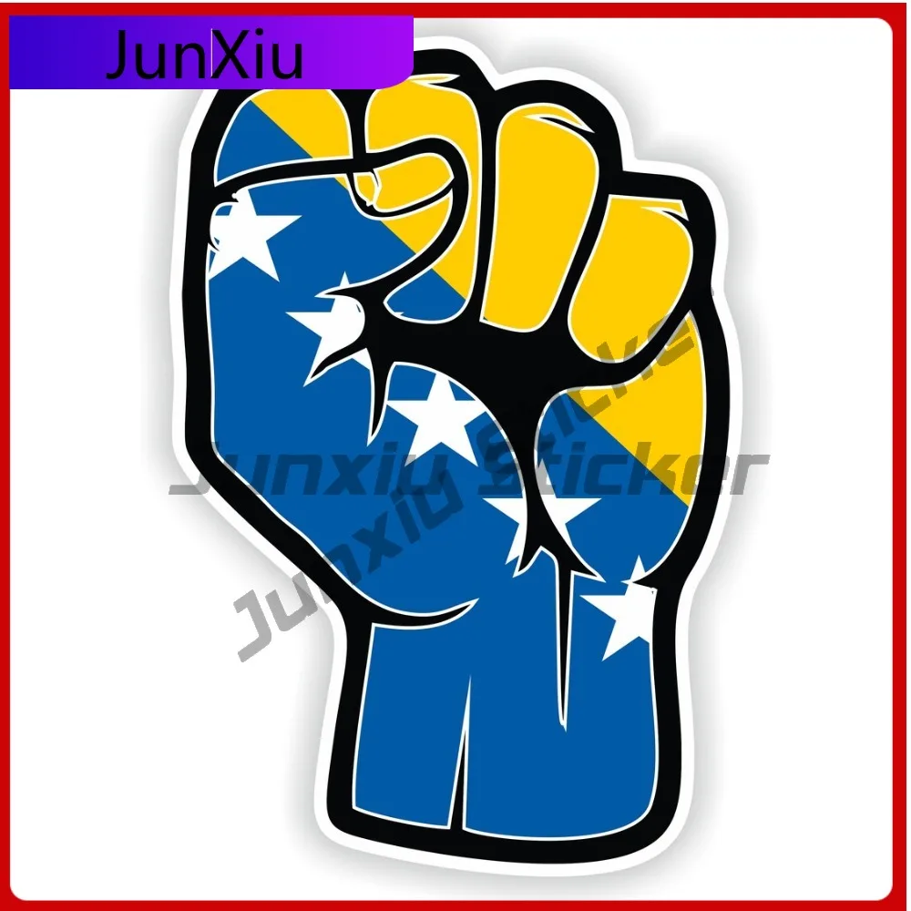 

Bosnia Flag Fist Hand Vinyl Decals Stickers Rv Car Cover Suv Waterproof Outdoor Custom Sticker Guitar Accessories Funny Decor