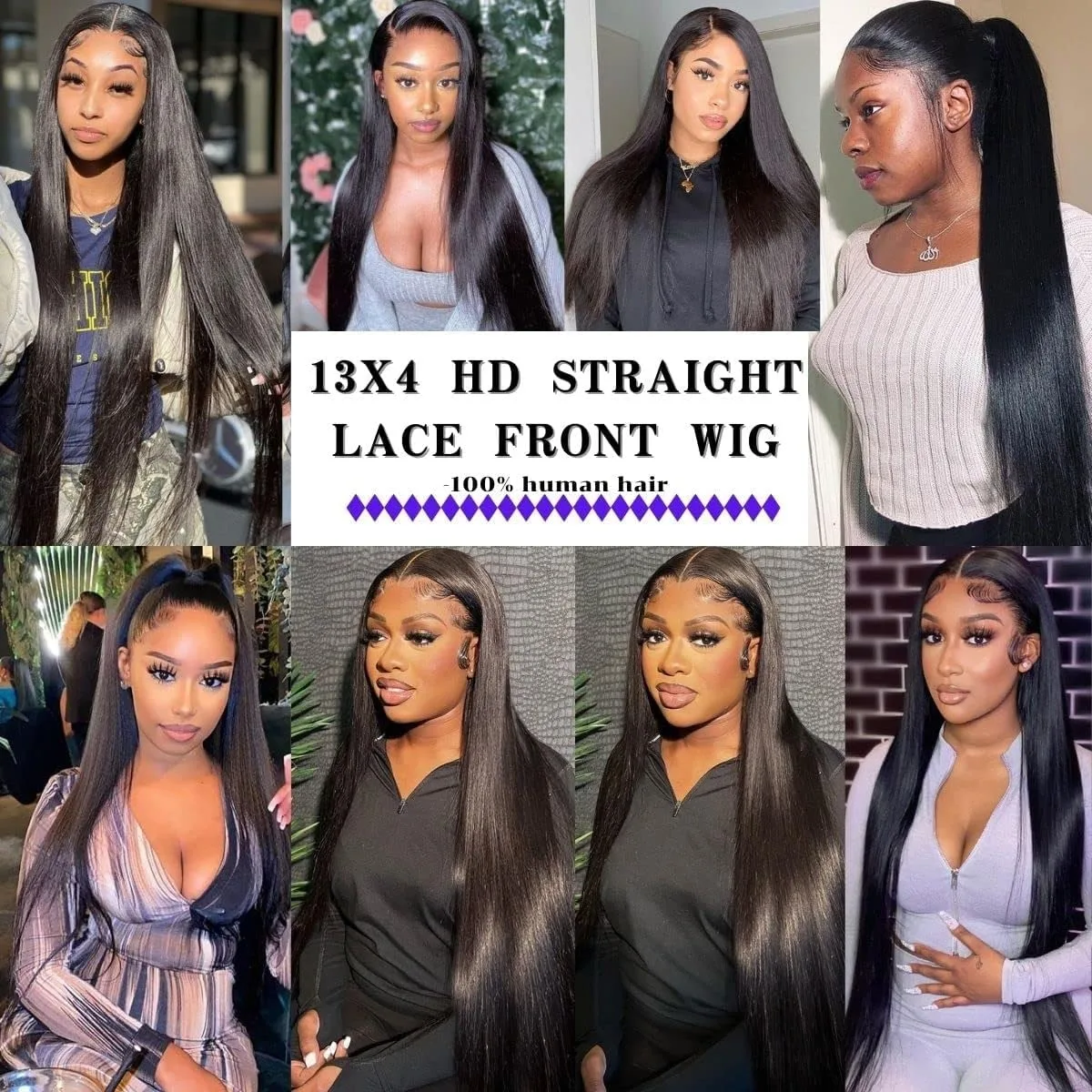 32 Inch Straight Lace Front Wigs Human Hair 13x4 HD Transparent Lace Frontal Wig for Women Brazilian Virgin 5x5 Lace Closure wig image 4