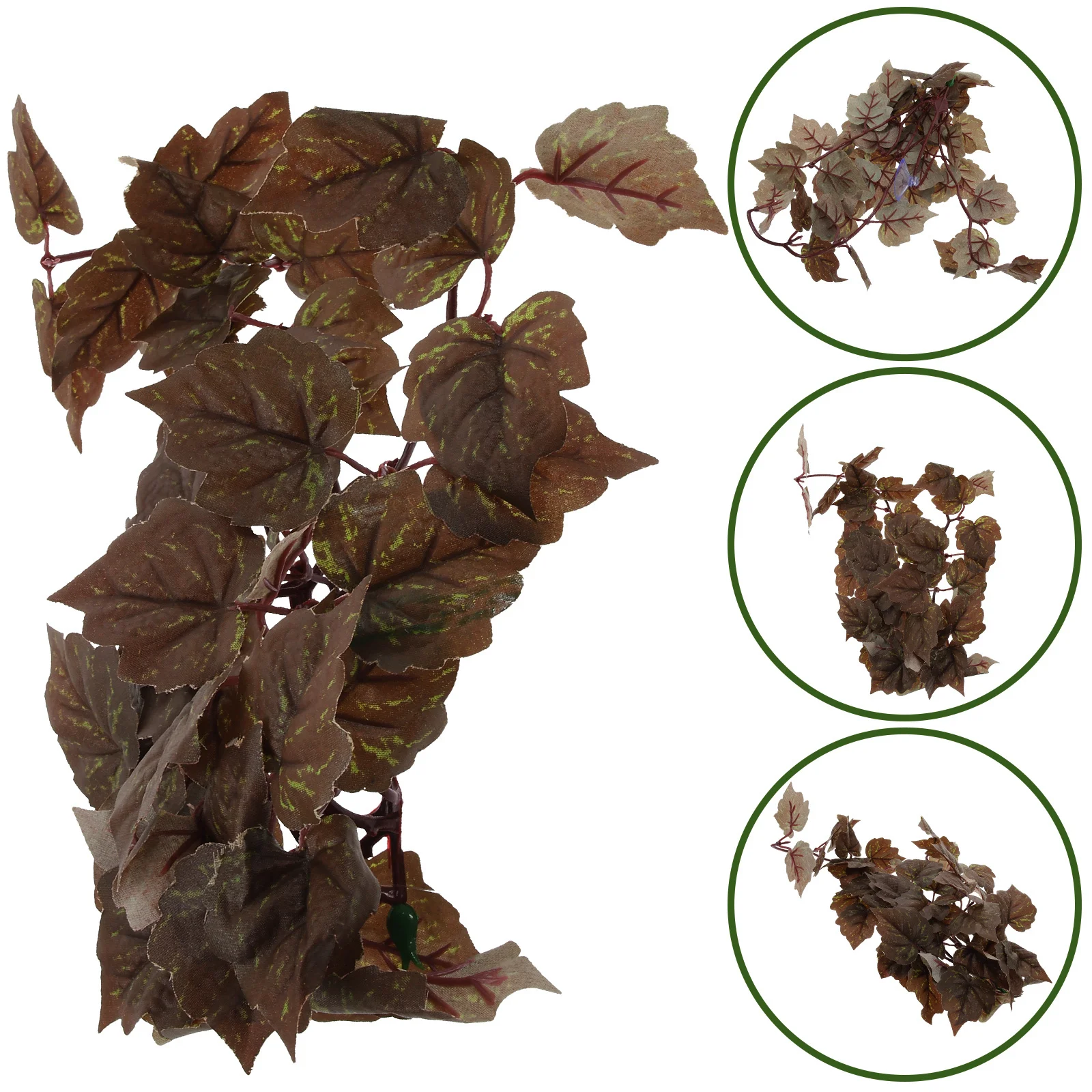 

Artificial Hanging Plants for Reptile Terrarium Decor with Suction Cup Lifelike Green Plant Ornament for Aquarium Turtle Tank