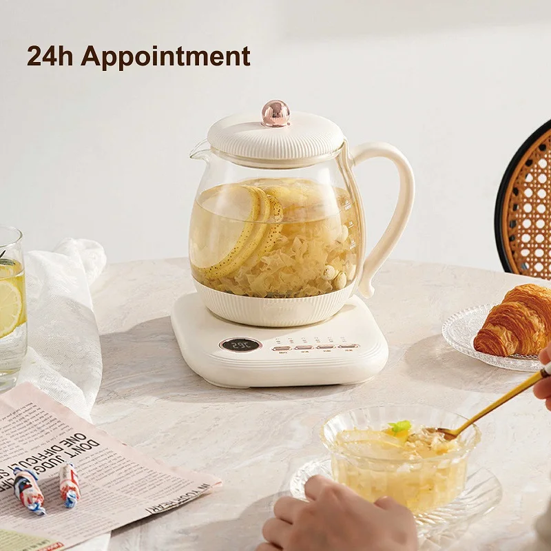 800W Multi-function Health Pot Mini Temperature Control Office Glass Flower Teapot Home Fast Kettle Auto Keep Warm 800ml