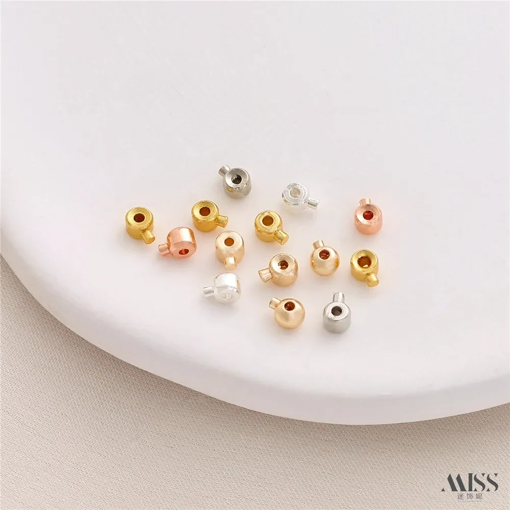 14K Gold Coated Positioning Buckle Snap Buckle Wire Buckle DIY Bracelet Necklace Steel Wire Fishing Line Closing Buckle Accessor