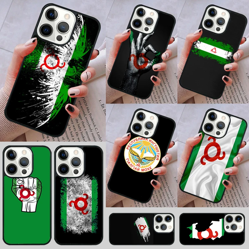 Ingushetia Flag Phone Case cover For iPhone 14 13 15 16 Pro Max Coque 12 11 Pro Max For Apple 8 PLUS 7 6S fundas