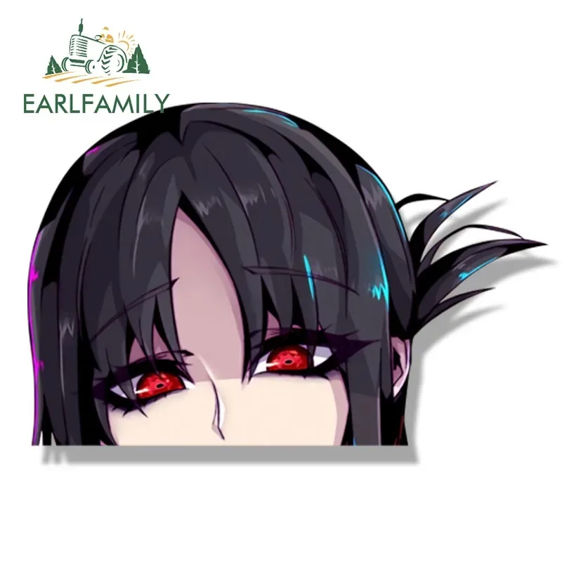 EARLFAMILY Gothic Punk Peeker Girl Car Sticker Fanart Decal Anime Waifu Decal JDM Peek Girl Graffiti Stickers Car Accessories view 3