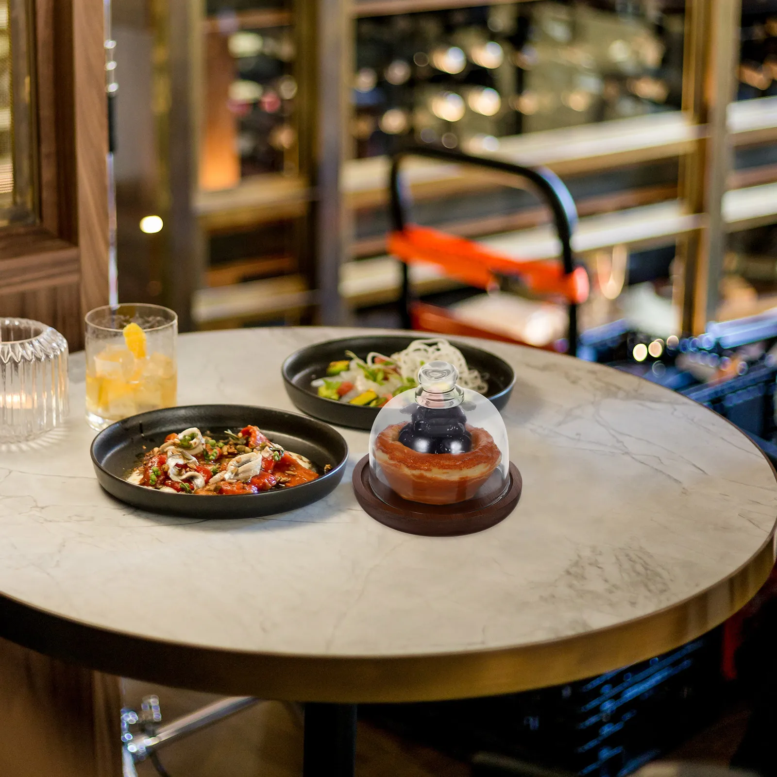 

Wooden Cake Display Tray with Snack Storage Function Serving Plate for Dried Fruit Candy Chocolate Cookie Dessert Appetizer