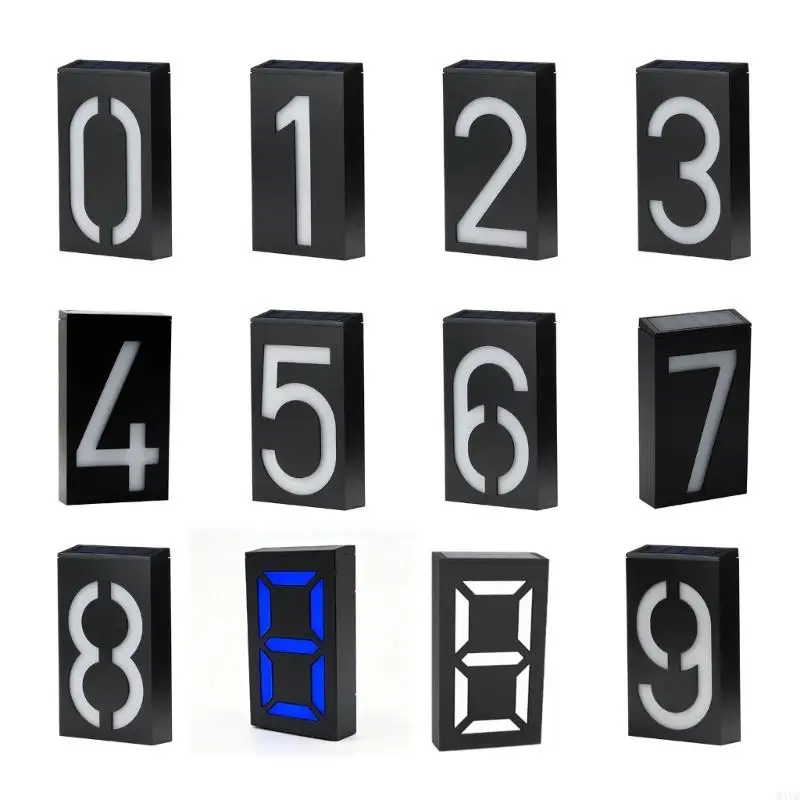 Number Solar House Number Plastic Door Lamp Suitable for Outdoor Offering Artistic and Functional Lighting M4YD