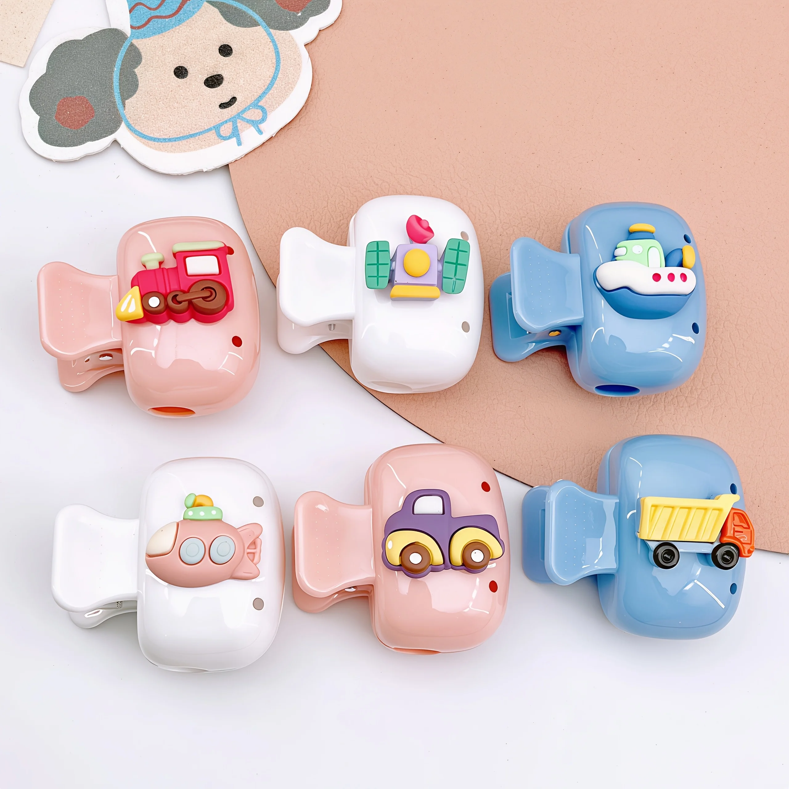 Vehicle Theme Cartoon Toothbrush Holder, Durable Plastic Oral Care Organizer, Compact Lightweight for Travel Home Dorm Hotel Use