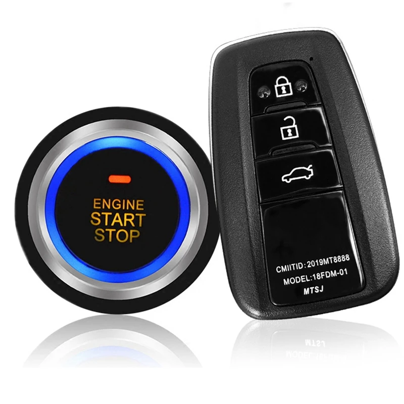 12V Car One-Key Start System Keyless Entry Remote Control Pre-Cooling And Pre-Heating PKE Engine Start Alarm System