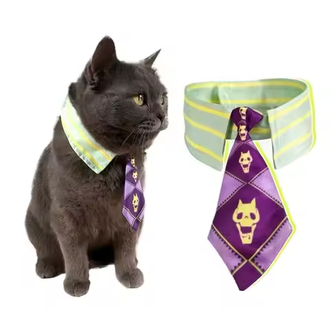 Kira Yoshikage Cat Tie Halloween Party Pet Dress Up Cute Anime Cartoon Pet Collar Puppy Bow Tie Dog Photo Decorative Supplies