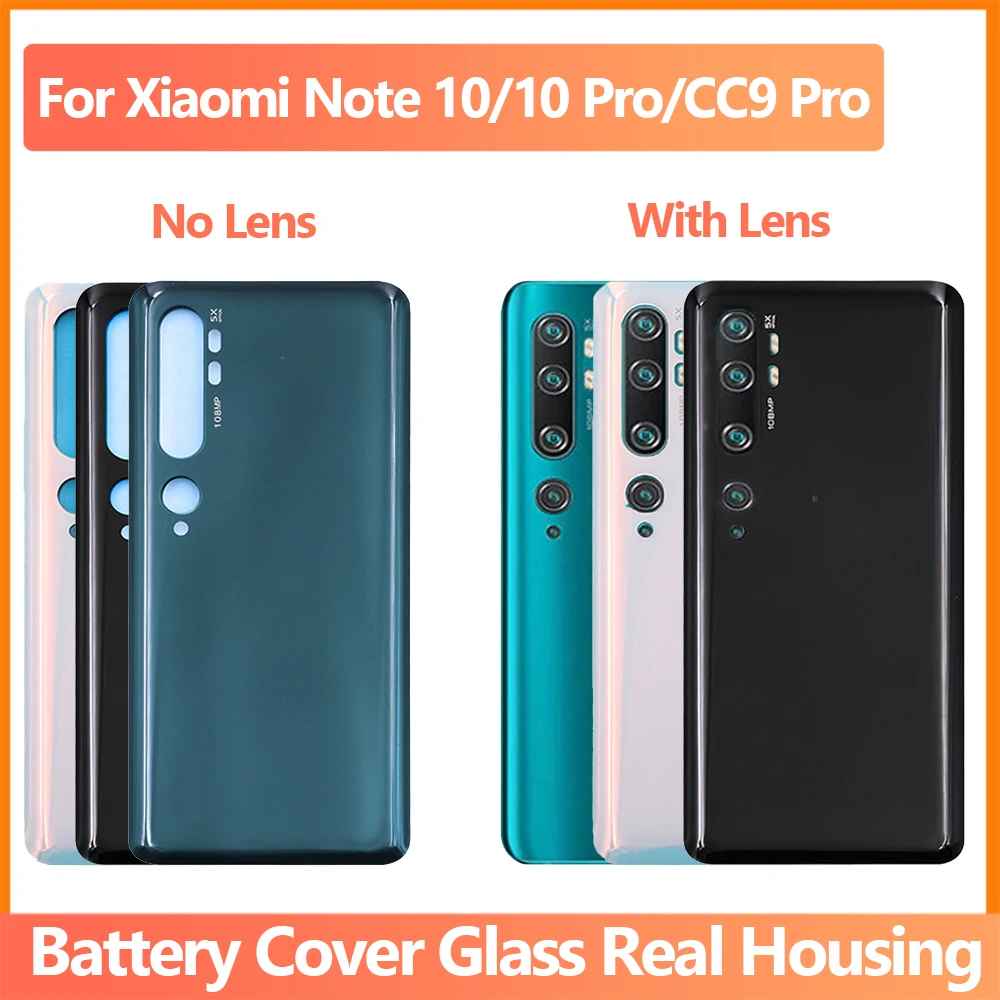 

New For Xiaomi Mi Note 10 Back Battery Cover CC9 Pro Glass Housing Door Case Note10 For Xiaomi Mi Note 10 Pro Rear Housing Glass