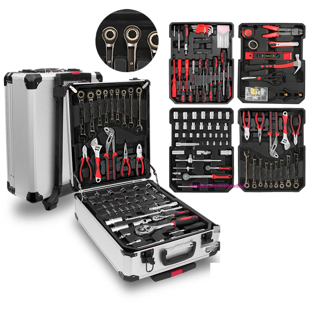 Ratchet Wrench Set Com Mala, Ferramentas De Reparação, Alta Qualidade, 187 Peças