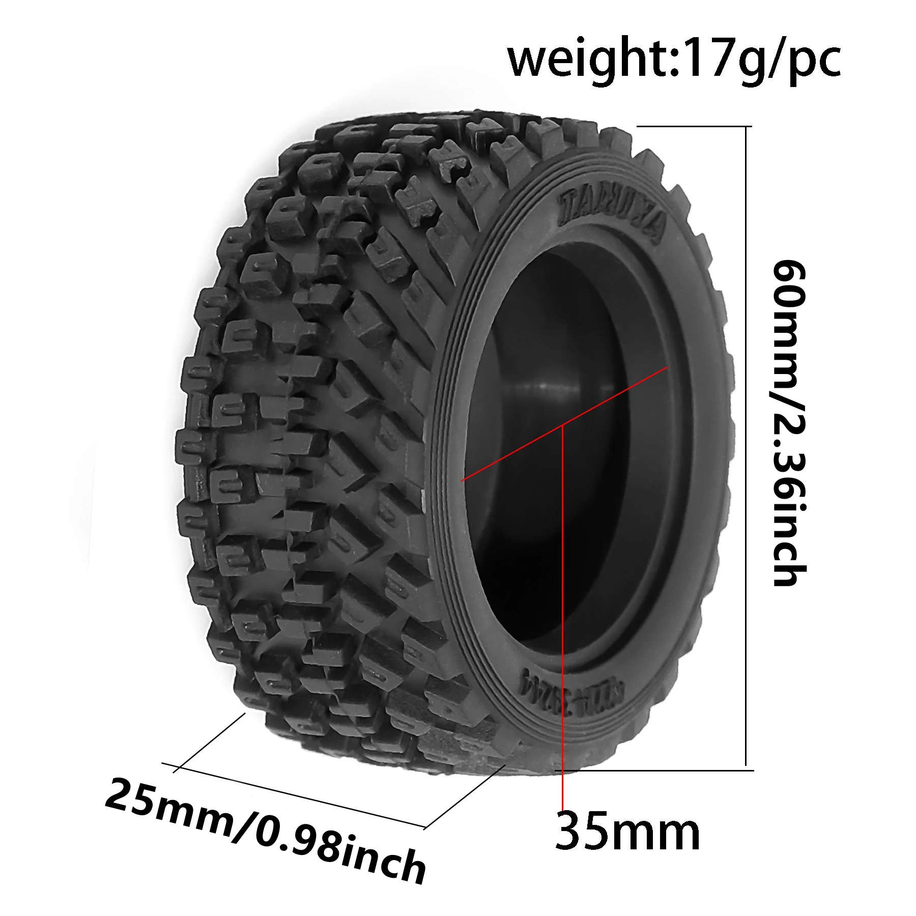 2 pz 60mm Gomma Pneumatico Ruota Pneumatico 51427 Per RC Auto TAMIAY M03 M04 M05 MB01 MF01 XM01 SW01 T301 1/14 MJX 14303 14304