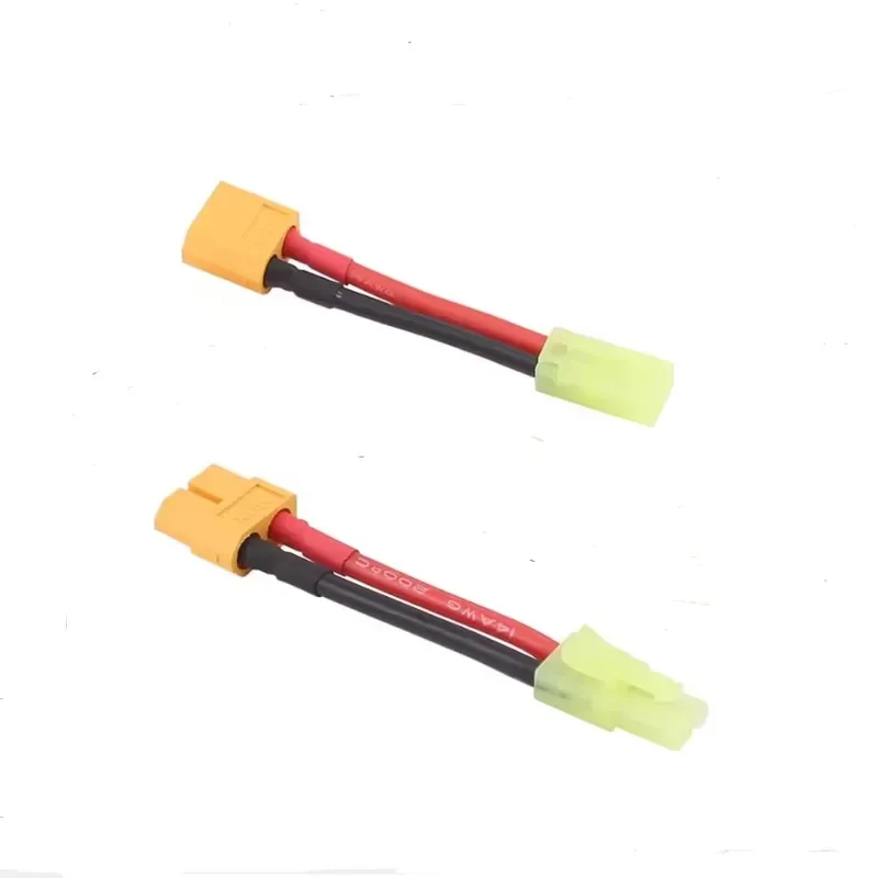 XT30 XT60 to Mini Tamiya Female Male Connector Adapter with wire 10cm/14AWG for RC Battery For Airsoft ESC cable