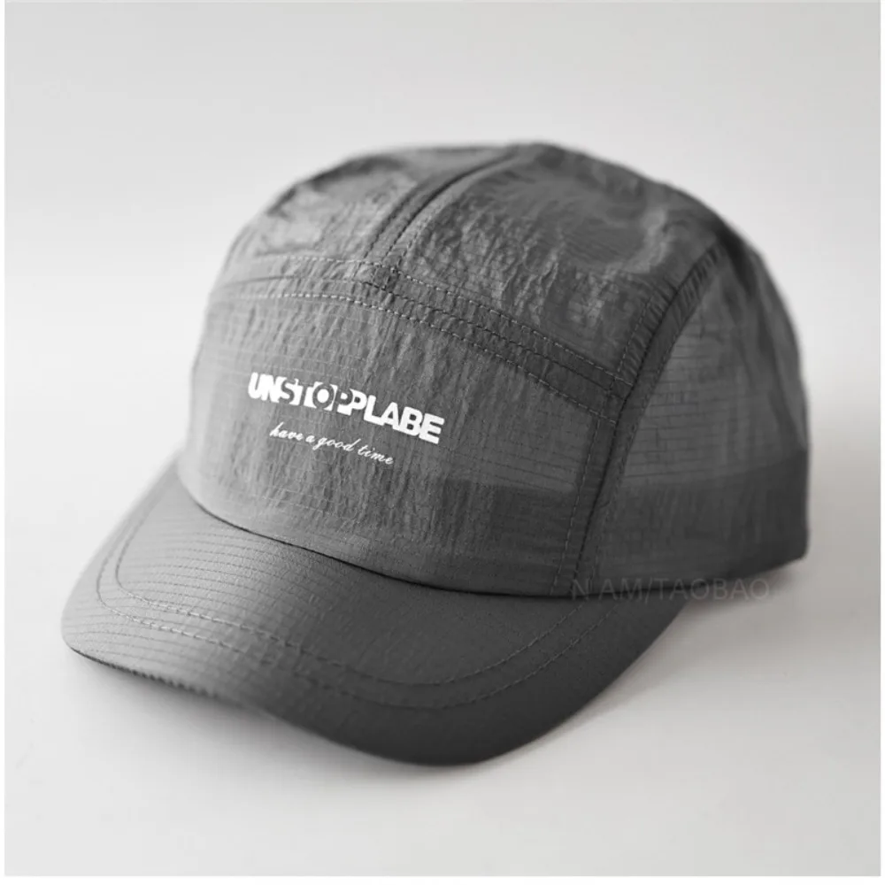 Gorra de Béisbol de Verano con Letras Impresas, Visera Corta, Ultrafina, de Secado Rápido, Transpirable, Unisex, para Parejas, para Deportes y Uso Casual