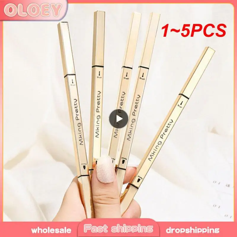 1~5PCS Artist Sketch Double Head Eyebrow Pencil Super Fine Natural Long Lasting Waterproof Professional Brow Pen Eye Makeup