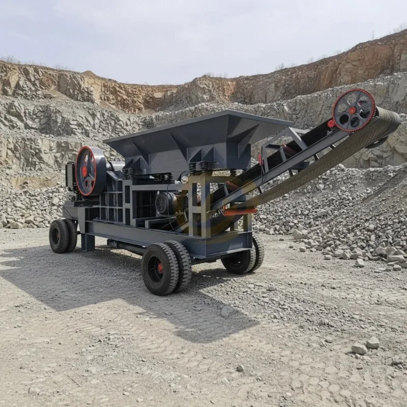 Pe400*600 250x400 River Stone Ore Jaw Crusher Machine With Vibrating Feeder And Conveyor