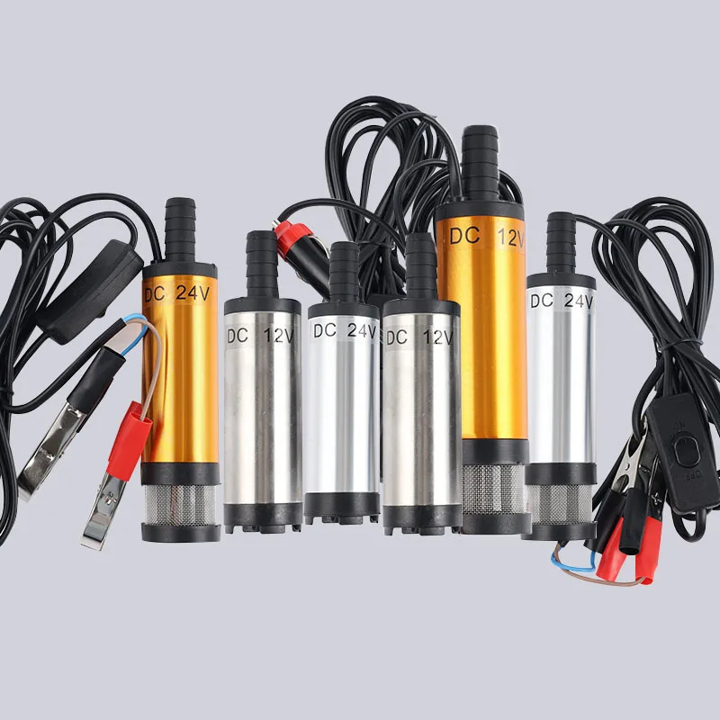 12V 24V Electric Fuel Transfer Pump Water Oil Transfer Refueling Submersible Pump For Diesel Water Pump 38mm For Car Motorbike