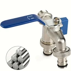 1 advanced double brass faucet - rust proof and antifreeze, multifunctional outdoor garden hose with nozzle