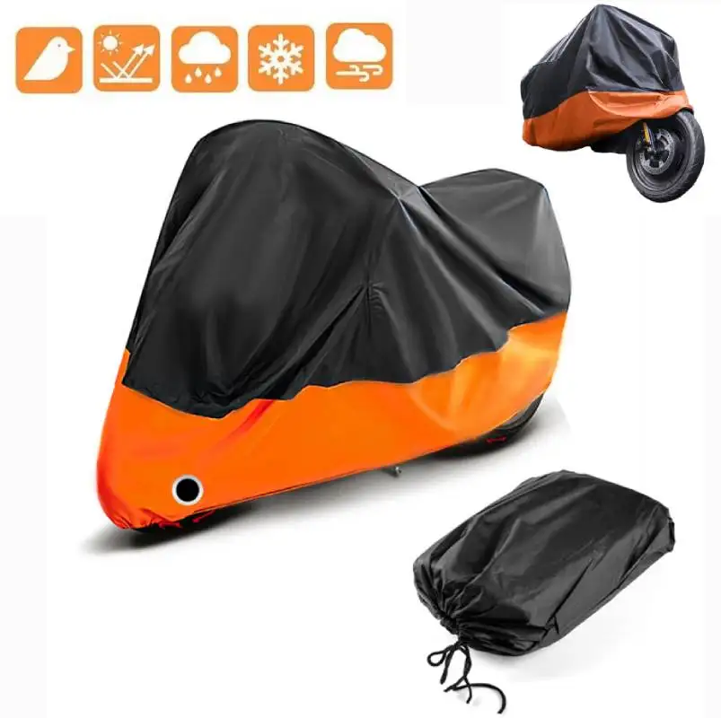 Motorcycle Cover Waterproof Motors Scooter UV Protector Cover Thick 190T Wear-resistant Fabric Motorbike Cover for All Season