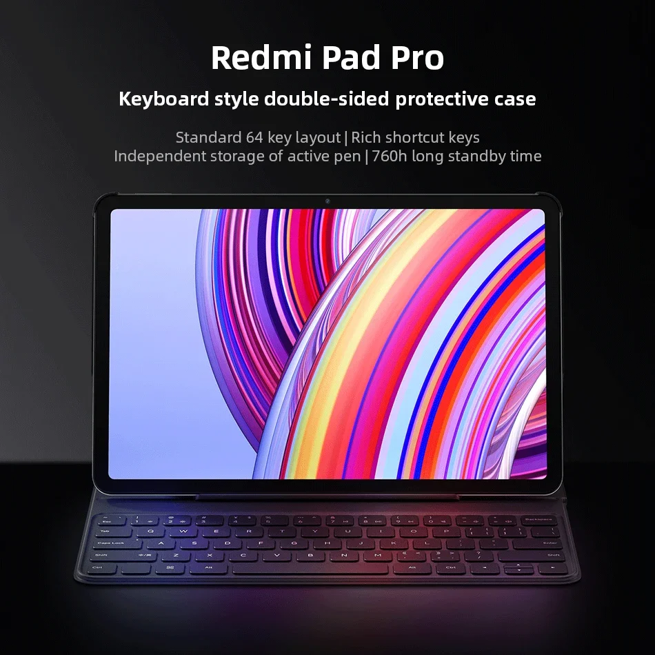 حافظة لوحة المفاتيح الأصلية Redmi Pad Pro لهاتف Redmi Pad Pro 12.1 "بلوتوث 64-مفتاح 760H حافظات واقية طويلة جدًا في وضع الاستعداد #2