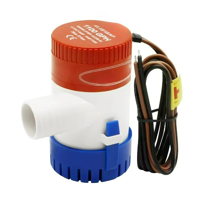 12V Non-Auto 1100GPH Intermittent Duty Bilge Pump with Anti-Airlock Protection for Marine Yacht