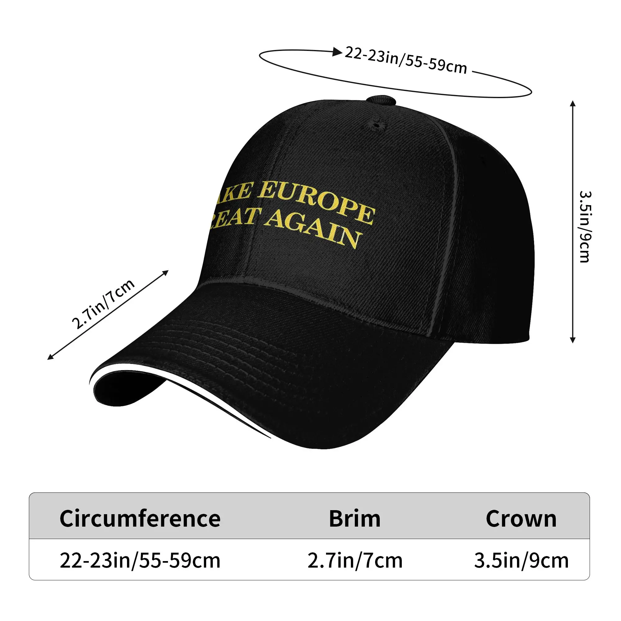 MEGA Make Europe Great Again Baseball Cap y2k Cute Men Adult Trucker Hat Breathable Custom Logo Kpop Rock Snapback Cap Present