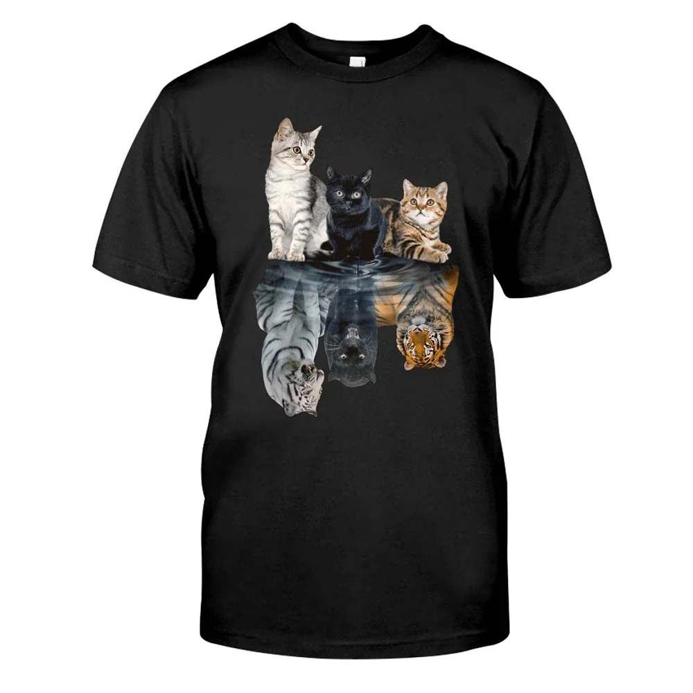 

CLOOCL Men T-shirt Summer Short Sleeve Animal Cat Print Tee Hip Hop Cotton Casual Harajuku Streetwear Top Shirt Unisex Clothing