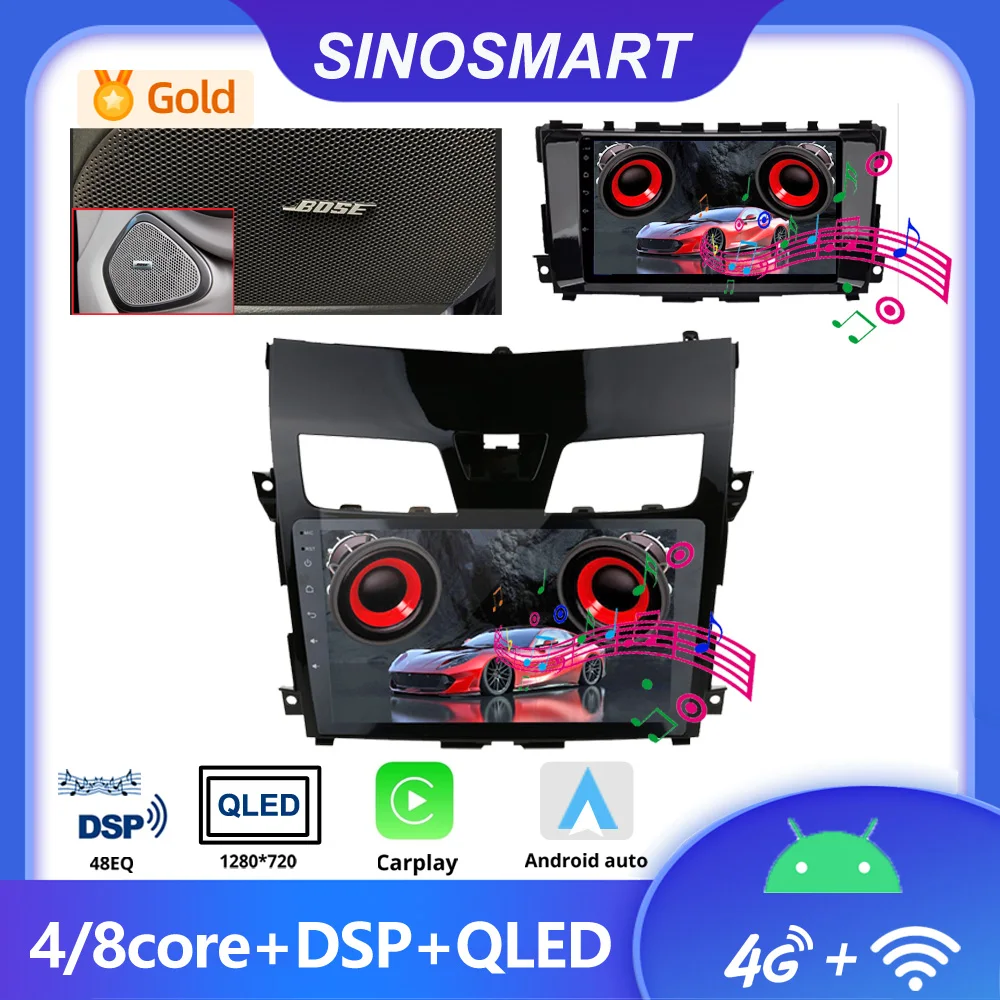 Sinosmart Car GPS Navigation Radio for Nissan New Teana Altima 2012-2019 Support Factory OEM Camera/NAV BOSE