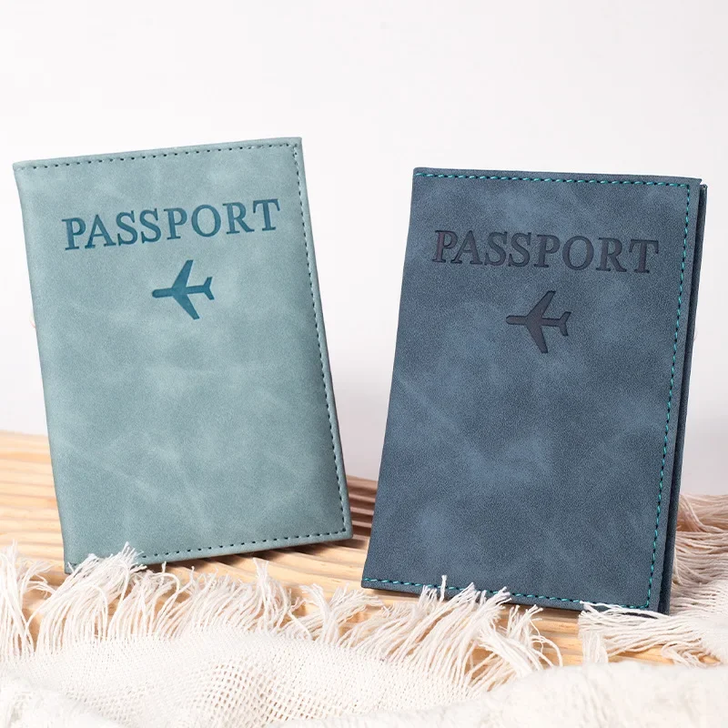 1pc 14.3*10cm PU Leather Passport Cover Case with ID Credit Slot Pocket RFID Multifunctional Passport Holder Sleeve Protector