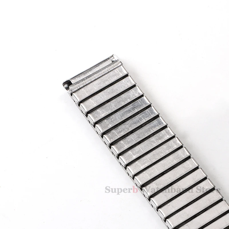 Universal Adjustable Stainless Steel Watchband 12/14/16/18/20/22mm Elastic Wrist Strap for Seiko Metal Expansion Wristband