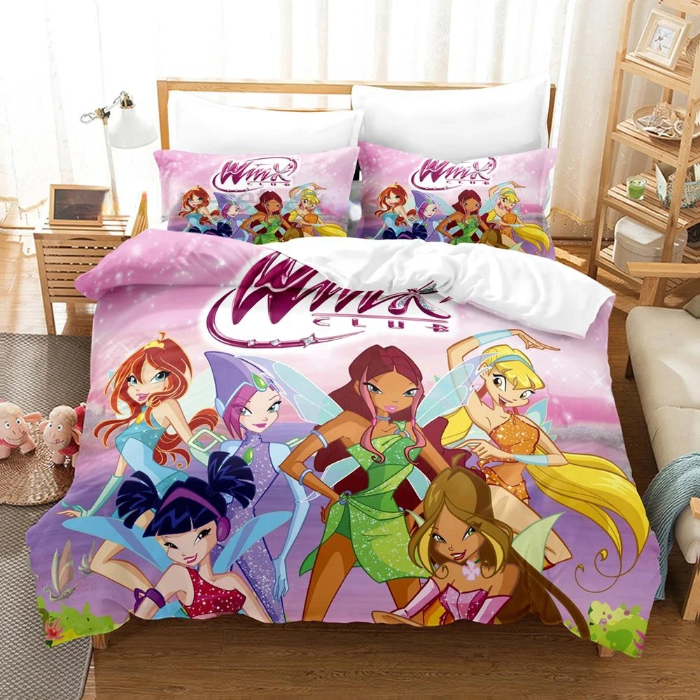 

Winx Bedding Set Single Twin Full Queen King Size Bed Set Aldult Girl Bedroom Duvetcover Sets 3D Print Anime Kawaii 2022