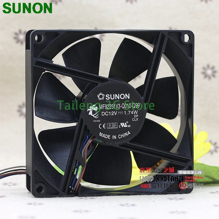 

Новый для Sunon 9225 12 В MF92251V3-Q010-Q99 92*92*25 мм 12 В 1,74 Вт 4-линейный вентилятор радиатора