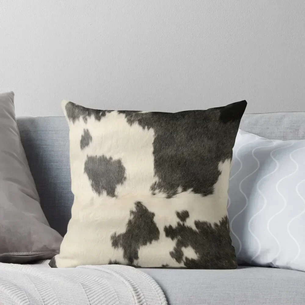 

Black & White Cow Hide Throw Pillow Cushions Home Decor ornamental pillows luxury home accessories anime girl pillow