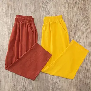 Baumwoll- und Leinenhosen für Frauen, lässig, locker, elastische Taille, Sommer 6 Hauptverkäufe Frauenhose des Schlaganfalls - №2
