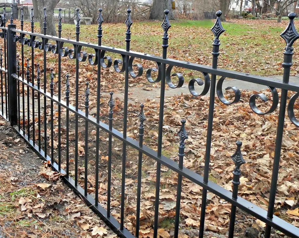 Small Powder Coated Iron Front Yard Gates and Fence Elegant Outdoor Design