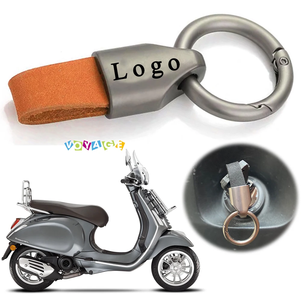 Logo For Vespa LX LXV Sprint GTV 50 150 250 Lv50 Lvx50 Luxury Leather Keychain Key Rings Accessories Leather Metal Keychain