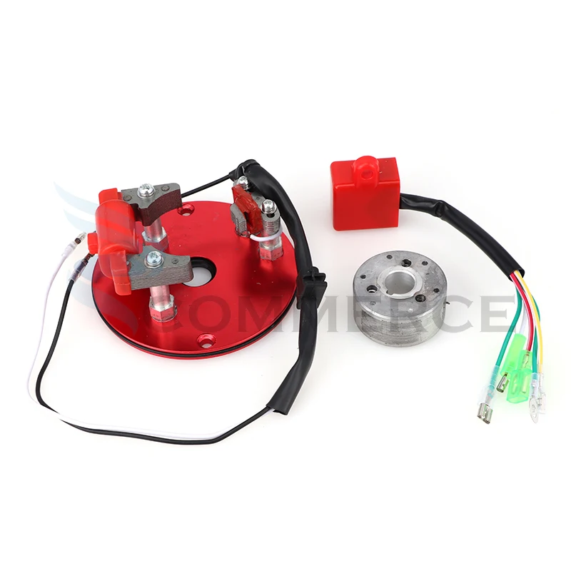 Motorcycle Red Ignition Rotor Magneto Coil Stator Kit For ATV Pit Dirt Bike Quad Bike 50cc-150cc Horizontal Engine Accessories