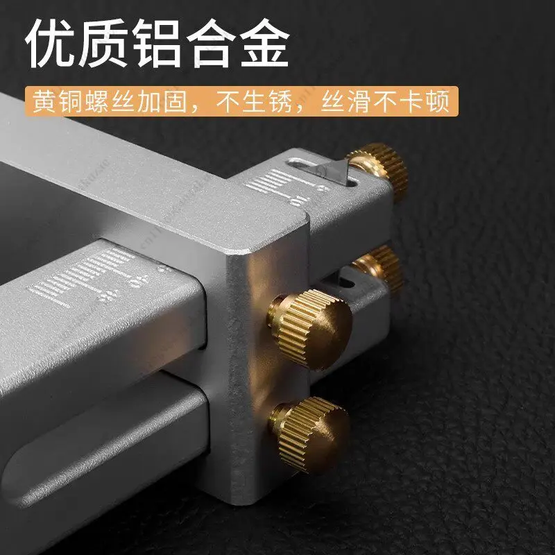 Mini Portable Aluminum Handle Leather Strip & Belt Cutting Tool, Adjustable DIY Leather Splitter