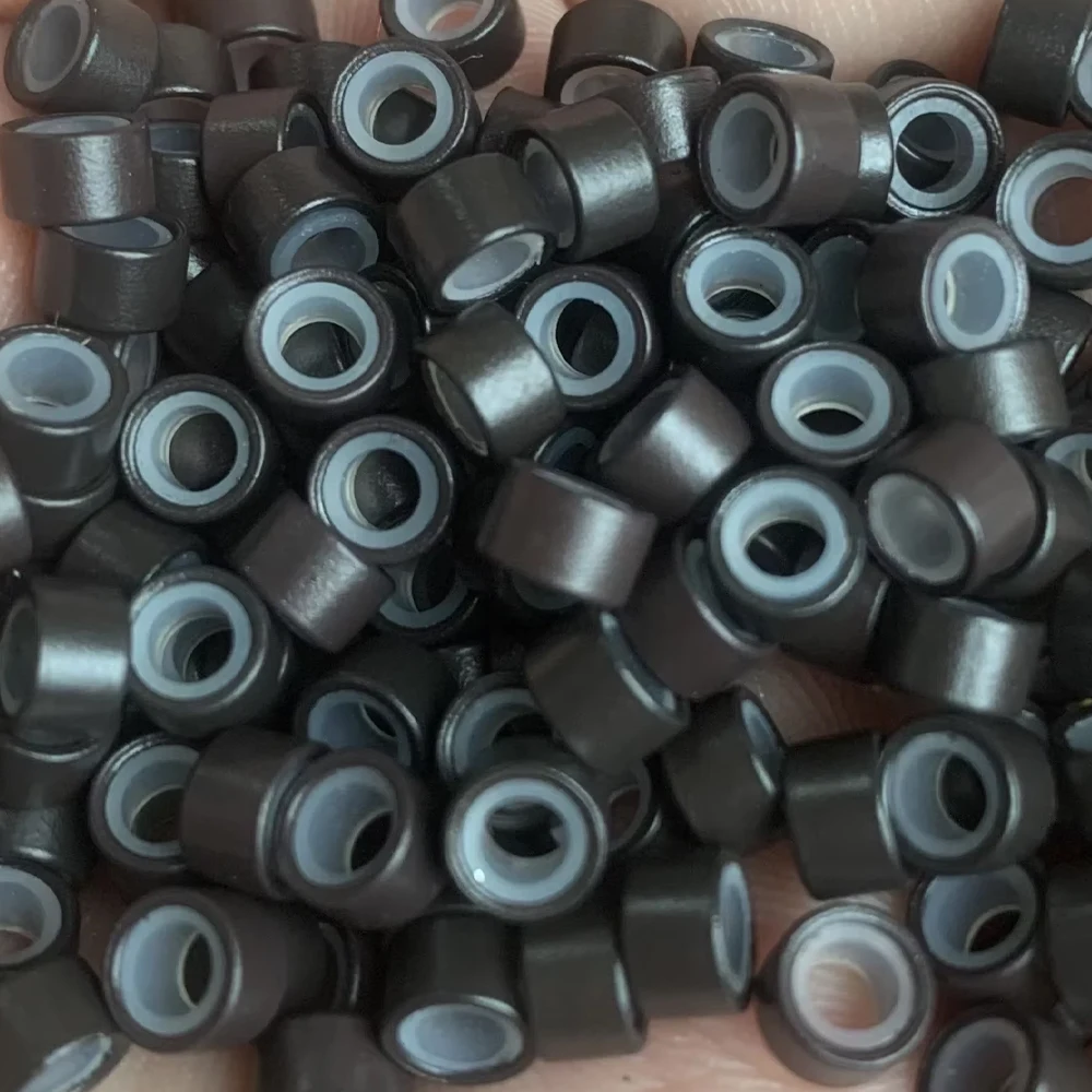 

500Pcs 5.0*3.0*3.0mm Micro Silicone Lined Rings/Links/Beads MICRO Ring Link Crimp Beads Hair Extensions Tools