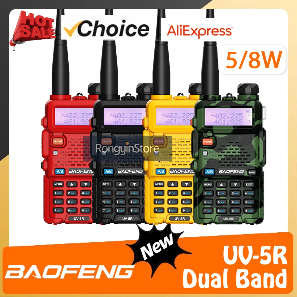 Optional 5W 8W Baofeng UV-5R Walkie Talkie 5-8km Baofeng UV5R Walkie-talkie UV 5R FM Radio Amateur Ham Two Way Radio For Hunting