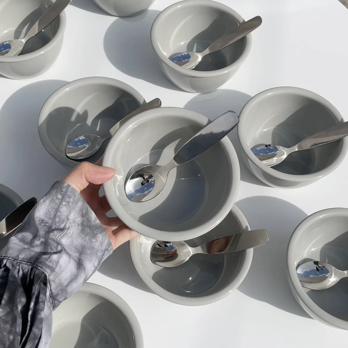 Neue Ins Sle Cry Cerc Unterglasur Glasur 48 Zoll Joghurt Schüssel Dert Schüssel Schüssel Löffel Set Porzellan Geschirr