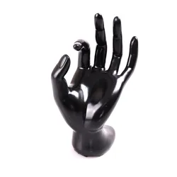 1pc Lady Mannequin Ok Shaped Stand Hand Black Velvet Ring Bracelet Necklace Chain Watch Display Holder Stand 17.5 x 11x 7.5 cm