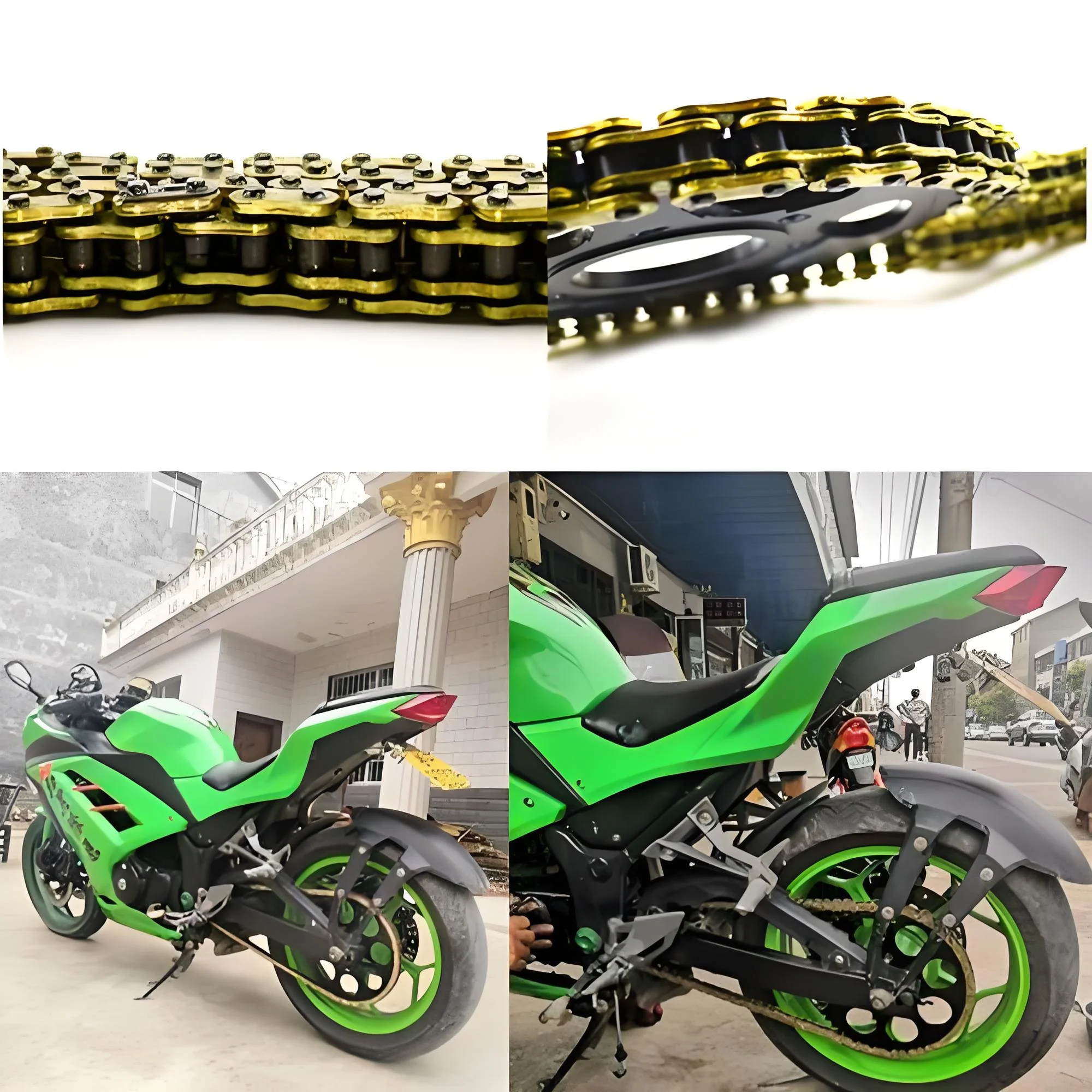 

Motorcycle Gold Oil Seal Chain Set for 420 Chain 102 106 Links for Dirt Bike ATV Quad MX Enduro Motocross Racing Motocross