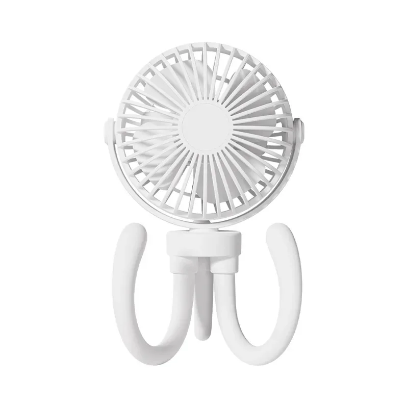 New Baby Stroller Winding Fan Portable Hand Fan 2000mAh USB Summer Mute Mini Octopus Electric Fan Table Fan Angle Adjustment