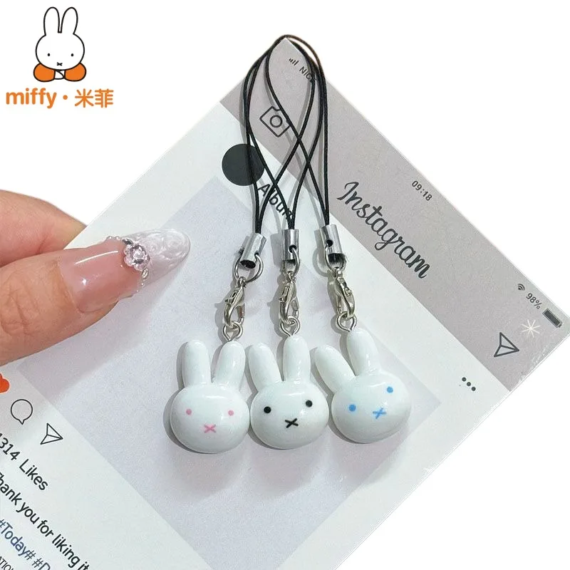 

Miffy Cute Cartoon High-looking Anime Week Kawaii Side Girl Love Cream Bell Keychain Cartoon Bag Pendant Birthday Gift