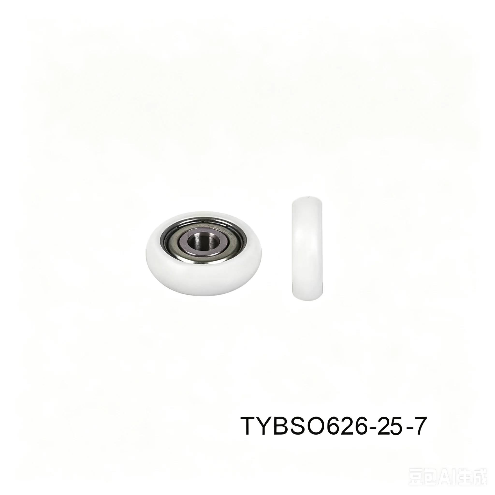 6*25*7 plastic-coated bearing 626POM POM arc roller pulley plus stainless steel screw M6 external screw.