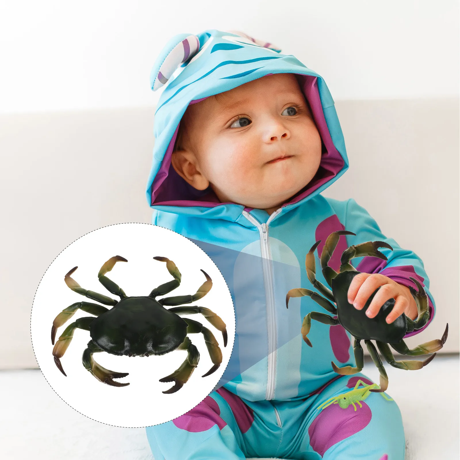 

Реалистичная имитация краба: пластиковая развивающая игрушка, искусственная скульптура животного, украшение для рабочего стола, сада, комнаты