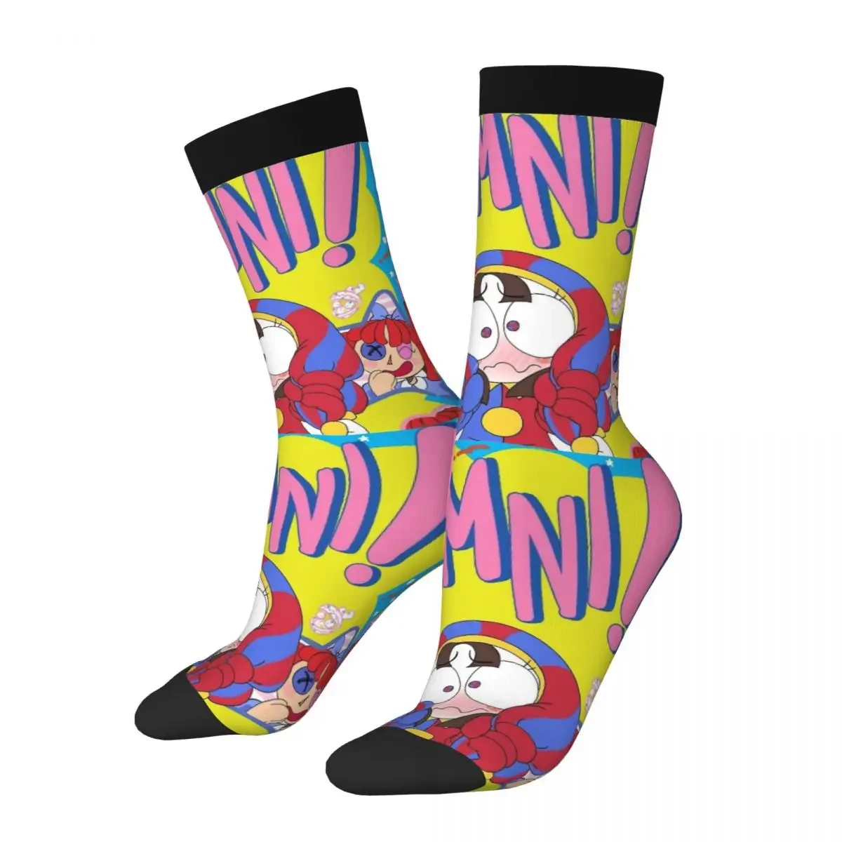 The Amazing Digital Circus Socks Men's Women's Polyester Funny Happy Go for It Pomni Socks Autumn Winter Socks Gift