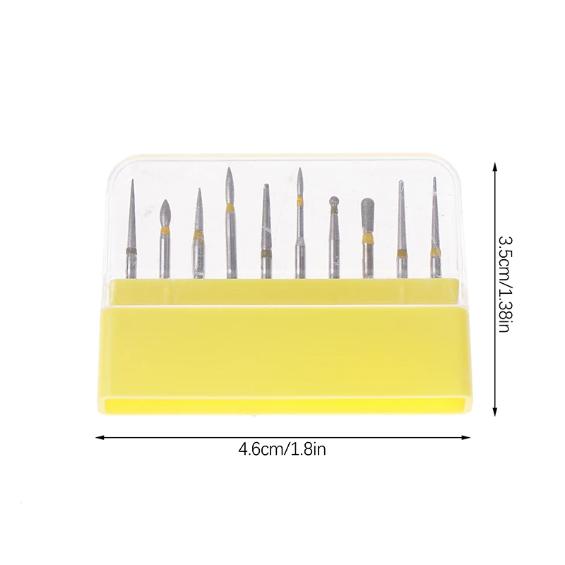 10 ชิ้น/กล่อง Dental Diamond Burs FG-105 สําหรับ Handpiece ความเร็วสูงเซรามิคคอมโพสิตขัด